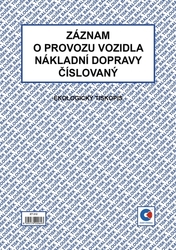 BALOUŠEK TISK ET212 Záznam o provozu vozidla nákladní dopravy, A4 - číslovaný- výprodej posledních 5ks