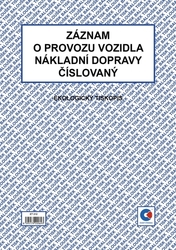 BALOUŠEK TISK ET212 Záznam o provozu vozidla nákladní dopravy, A4 - číslovaný- výprodej posledních 5ks